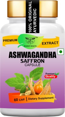 BHARAT HEALTH ASHWAGANDHA SAFFRON 60 VEG CAPSULE PACK OF 1 MONTH