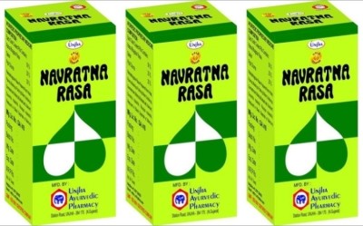 Unjha Navratna Rasa (Gold Coated) Tablets (3 Packs, 30 Tablets Each)(Pack of 3)