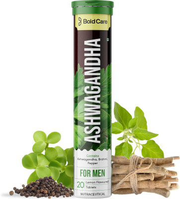 Bold Care Ashwagandha Effervescent Tablets With Brahmi & Pepper|Increased Energy & Stamina (20 Tablets) For Rs. 199 @ 60% off