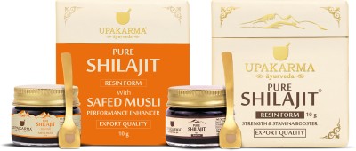 UPAKARMA Pure Shilajit Resin and Shilajeet with Safed Musli, Strength, Power & Stamina(Pack of 2)