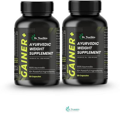 Dr.TrueSkin Weight Gainer+ Capsules for Muscle & Power Growth 90CAPS(Pack of 2, 180 Capsules)