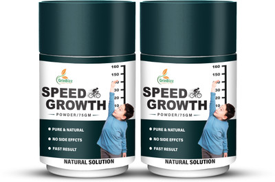 grinbizz Speed Growth Powder Increase Body Bones | Height Growth | For Girls & Boys(2 x 75 g)