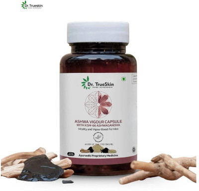 Dr.TrueSkin Herbal Ashwa Vigour Capsules for Daily Energy, Stress Relief & Vitality(30 Capsules)