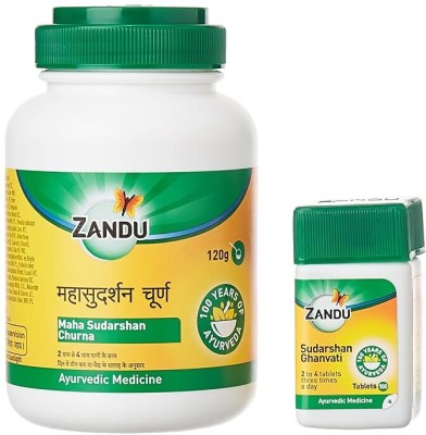 ZANDU Maha Sudarshan Churn 120g+Maha Sudarshan Ghanvati 100 tab(combo pack)(Pack of 2)