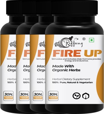 Riffway Fire Up Wellness Capsule For Men ~ Heighten Energy, Power & Immunity(Pack of 4)