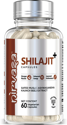 Nirvasa Shilajit with Safed Musli For Strength, Power & Stamina (60 capsules)(60 Capsules)