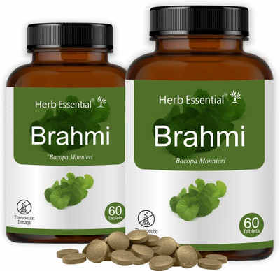 Herb Essential Brahmi Bacopa monnieri 500 mg 60 Tablets(Pack of 2, 120 Tablets)