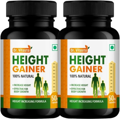 Dr Vitasta Height Ayurvedic capsules for speed height formula(Pack of 2, 100 Capsules)
