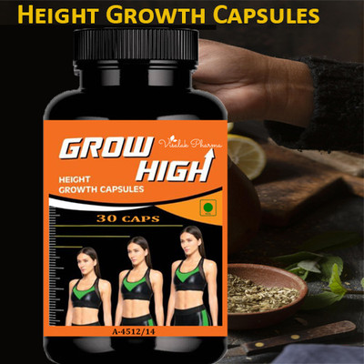 visalak pharma Grow High Height cap-sules Increases Body Growth Maximizer Bone Density(30 Capsules)