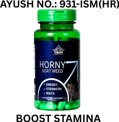 CIPZER Horny Goat Weed 30 Capsule | Herbal Stamina, Energy & Vitality Boost Supplement(30 Capsules)