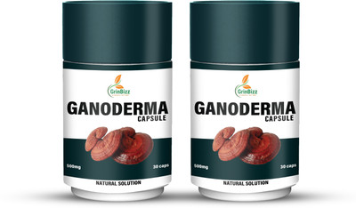 grinbizz Ganoderma Capsule Support Healthy Heart/Improve Digestion/Immunity Booster(Pack of 2, 60 Capsules)
