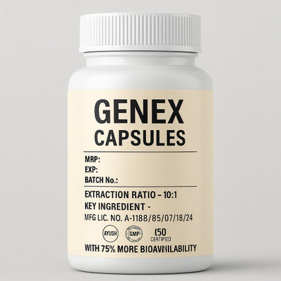 Genex Organic Shiitake Mushroom Extract Capsules Pack of 60 Capsules.(60 Capsules)