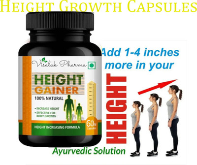 visalak pharma Height Gainer-Height Growth Ayurvedic tab-lets InCrease Height & Bone Density(60 Capsules)