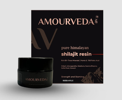 AmourVeda Shilajit/Shilajeet Infused Resin Boost Muscle Growth & Stamina, 24 Carat Gold(20 g)