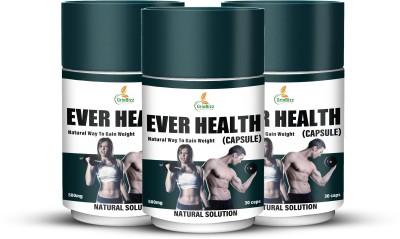 grinbizz Ever Health Capsule Gain Body Weight Naturally/Mass & Muscle Gain/Boost Stamina(3 x 30 Capsules)