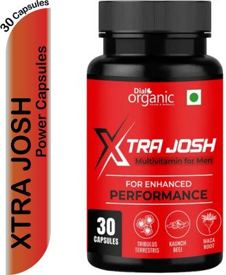 dial organic Xtra Josh Herbal Capsule For Men| Energy Bars With Stamina(30 Capsules)