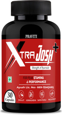 PRAVITI Xtra Josh+ Capsules For Stamina, Performance & Power | Boost Long Lasting Energy(30 Capsules)