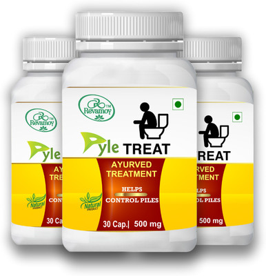 Revamoy PyleTreat Capsule | Controls Bleeding and Swelling from Hemorrhoids, 30 Capsule(Pack of 3, 90 Capsules)