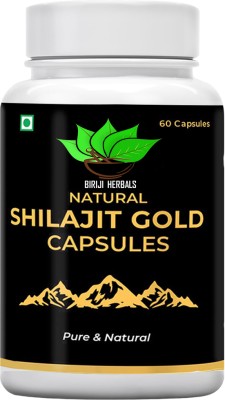 BIRJI HERBALS AYURVEDIC NATURAL SHILAJIT G0LD CAPSULES 60veg capsules pack of 1