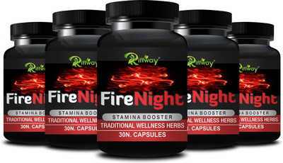 Riffway Fire Night _ Herbal Formulation Stamina Capsule For Better Strength(Pack of 5, 150 Capsules)