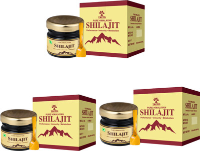 Trivang Himalayan Shilajit Resin|Rich in Fulvic Acid|For Immunity, Strength and Power|(Pack of 3, 20 g)