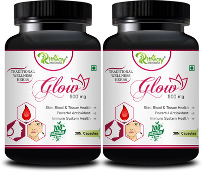 Riffway Glow Herbal Tablet | Skin Capsule For Glowing & Radient Skin(2 x 30 Capsules)
