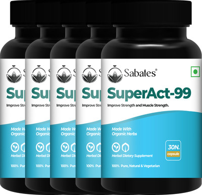 Sabates Super Act Health Wellness Capsule For Men \ Helps In Revitalize Your Vitality(Pack of 5, 150 Capsules)