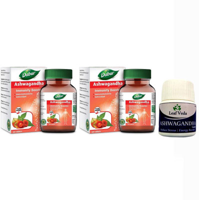 Dabur Ashwagandha Immunity Booster Each 60 Tab With Leaf Ashwagandha 15 Tab(Pack of 3, 120 Tablets)