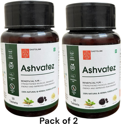 Gastolink Ashwagandha 1000mg Tablets, Extra Strength & better immunity(Pack of 2, 60 Tablets)