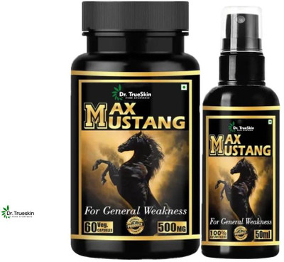 Dr.TrueSkin Max Mustang Herbal Vital Pack: Capsules + Oil(30 Capsules)