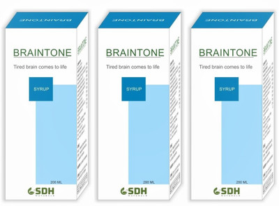 Shree Dhanwantri Herbals Braintone Syrup Boosts Brain Function(Pack of 3, 200 ml)