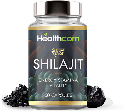 Healthcom Shilajit Capsules For Stamina, Muscle Growth & Energy(60 Capsules)