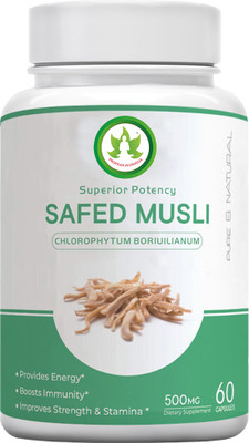 PROPKAR AYURVEDA AYURVEDIC SUPERIOR POTENCY SAFED MUSL1 60veg capsules pack of 1(60 Capsules)