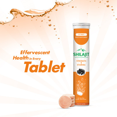 CaptainFitness Pure Shilajit Effervescent Tablets | Boost Performance and Stamina| Pack of 1(20 Tablets)