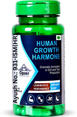 CIPZER Human Growth Harmone 60 Capsules | Height, Muscle, Energy & Vitality Booster(60 Capsules)