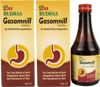 Rudraa Gasomnill Syrup for Digestive Health & Acidity | Relieves Gastric Discomforts(Pack of 2, 200 ml, 200 ml)