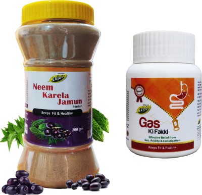 Ekjot Neem Karela Jamun Powder (200gm) + Gas Ki Fakki Churan (50g) | Combo Pack(Pack of 2)