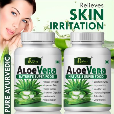 Riffway Aloe Vera Herbal, Solution Aloe Vera Capsule Prevents Dark Spots & Acne(Pack of 2)