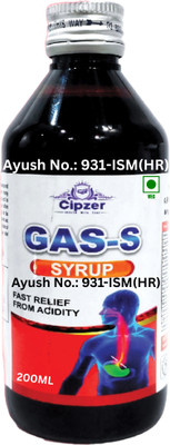 CIPZER Gas S Syrup 200 ML | Natural Relief from Gas, Acidity, Bloating & Indigestion(200 ml)