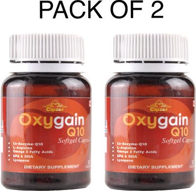 CIPZER Oxygain Q 10 Softgel |Helpful in treating heart failure(Pack of 2)-60 Capsules(Pack of 2, 60 Capsules)
