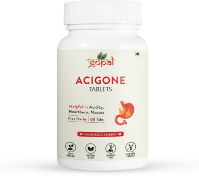 GOPAL Acigone Tablet 60Tab, Helpful in Gastic Relief, Acidity, Heartburning