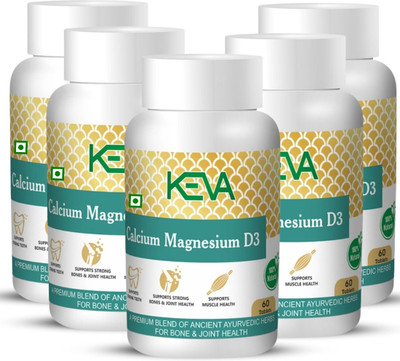 KEVA Calcium Magnesium D3 Tablets for Support Bones & Joint Health(Pack of 5, 300 Tablets)