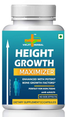 VIKJIT HERBALS HEIGHT GROWTH MAXIMIZER AYURVEDIC CAPSULES 60veg capsules pack of 1(60 Capsules)