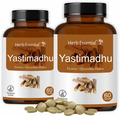 Herb Essential Yashtimadhu Licorice 500Mg Tablet - 60's (Pack of 2)(Pack of 2)