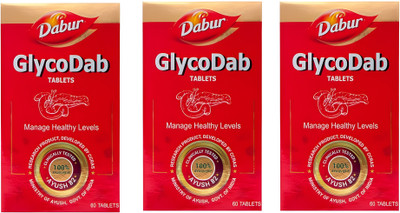 Dabur GlycoDab Tablets For Manage Healthy Levels(Pack of 3, 180 Tablets)