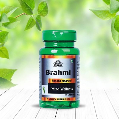 CIPZER Brahmi Capsule Pure Herbs For Mind Wellness |Boost Brain Function 60 Capsules