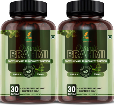 grinbizz Brahmi Capsules – Natural Memory & Focus Booster(Pack of 2, 60 Capsules)