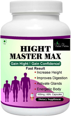 visalak pharma HIGHT MASTER MAX 60 VEG CAPSULE PACK OF 1 MONTH FOR PERMANENT HEIGHT INCREASE(60 Capsules)