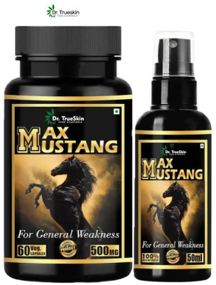 Dr.TrueSkin Max Mustang Herbal Energy Capsules + Oil 50ml Pack(30 Capsules)