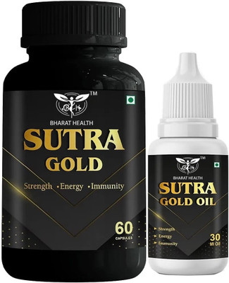 BHARAT HEALTH AYURVEDIC SUTRA G0LD 60veg capsules 30ML OIL COMBO(60 Capsules, 30 ml)